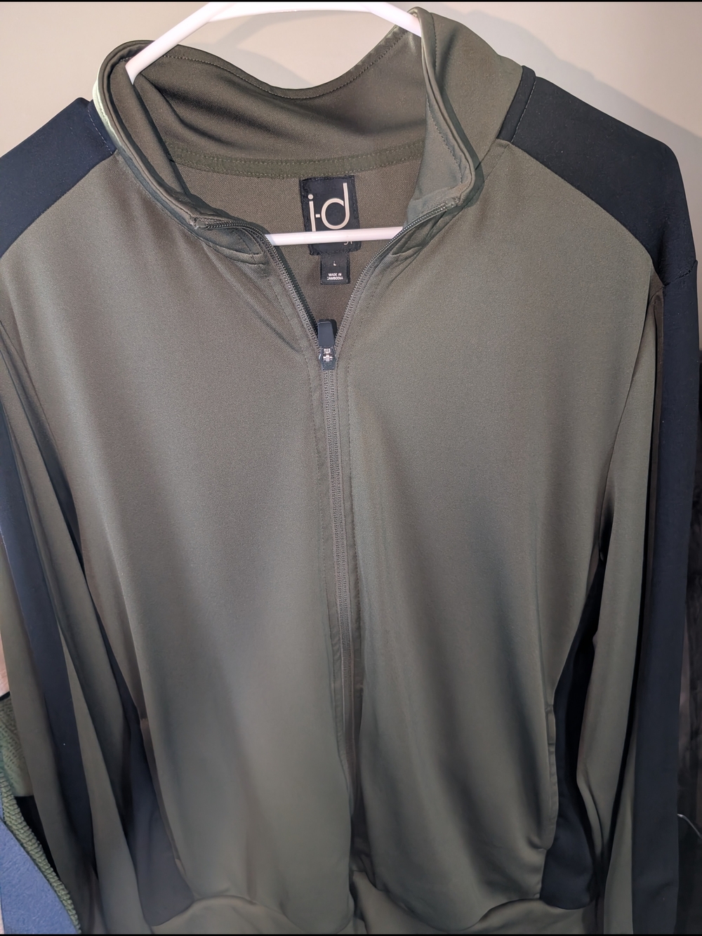 i.d Olive Green Lightweight Zip Jacket